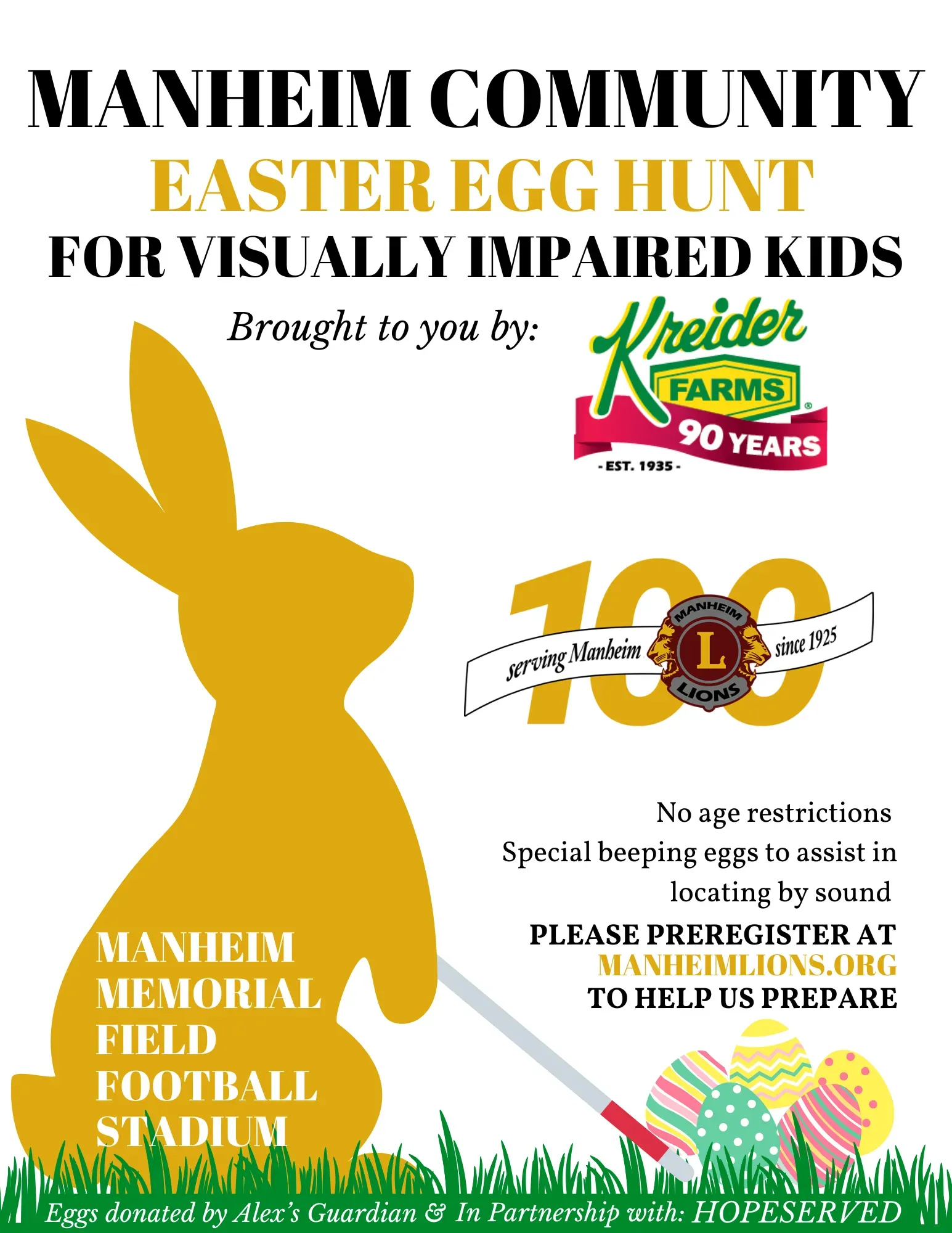 Easter Egg Hunt for the Visually Impaired Poster