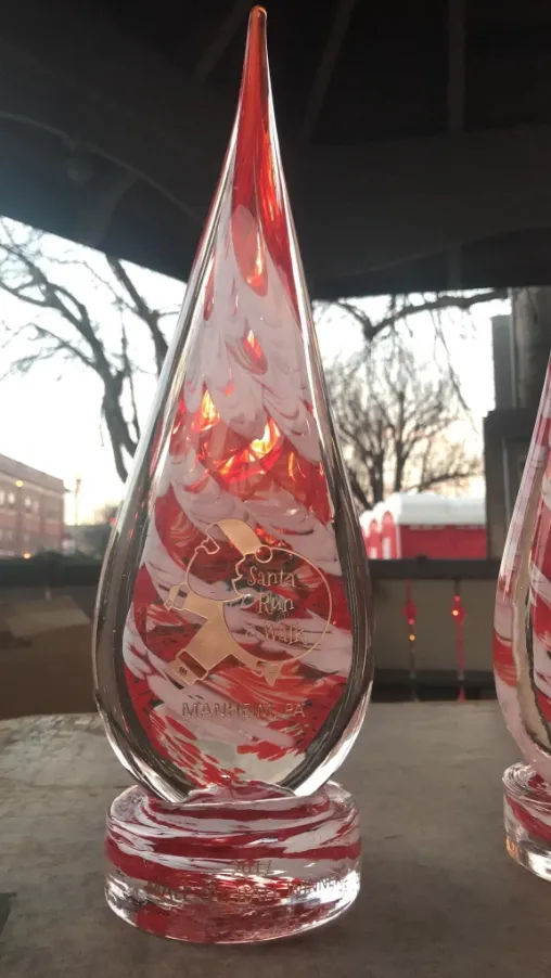 Photo of a prior Santa 5K Run & Walk award