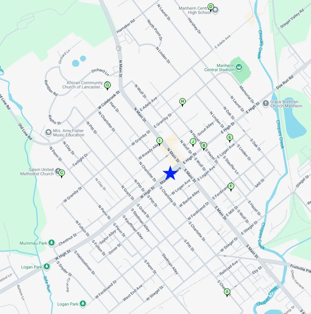 Map markers for parking locations